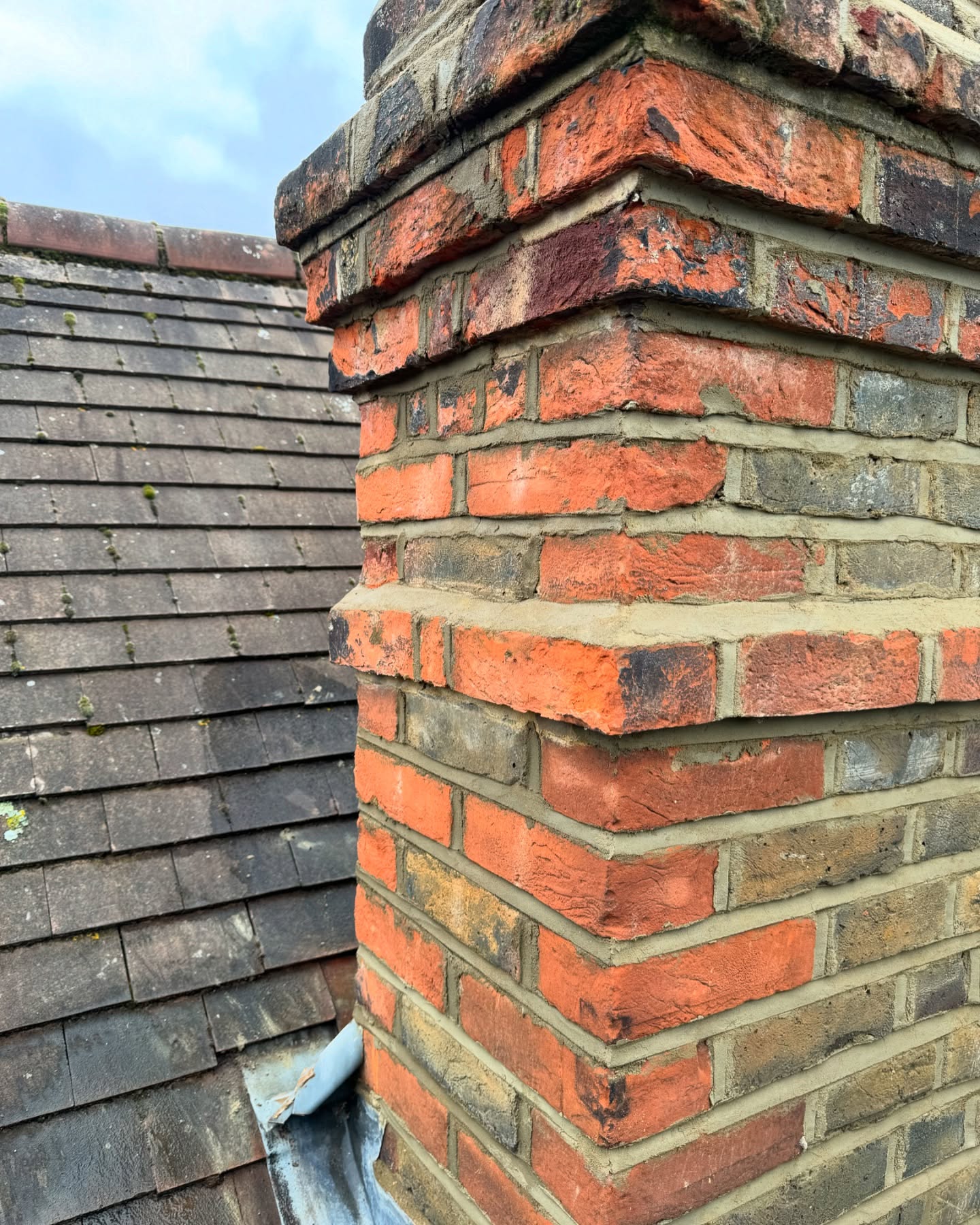 Chimney stack repaired by Nelhams and Sons in the Staines area